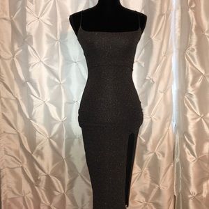 Missguided Black Shimmer Tank Bodycon Dress